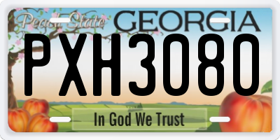 GA license plate PXH3080