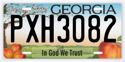 GA license plate PXH3082