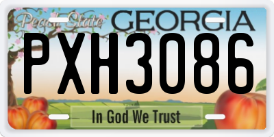 GA license plate PXH3086