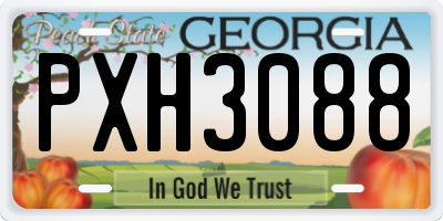 GA license plate PXH3088