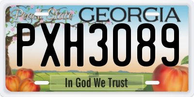 GA license plate PXH3089