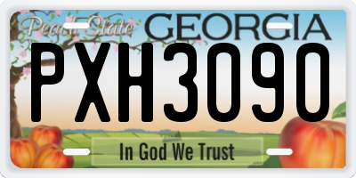 GA license plate PXH3090
