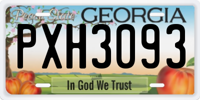 GA license plate PXH3093