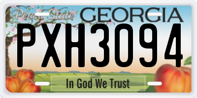 GA license plate PXH3094