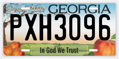 GA license plate PXH3096