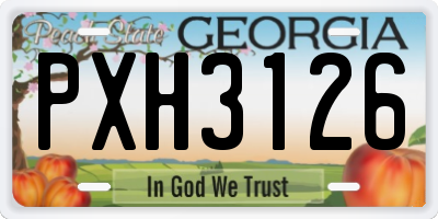 GA license plate PXH3126