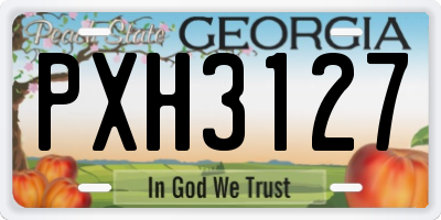 GA license plate PXH3127