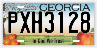 GA license plate PXH3128