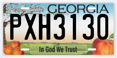 GA license plate PXH3130