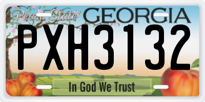 GA license plate PXH3132