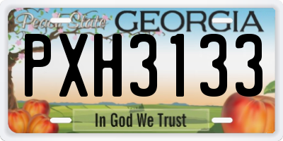 GA license plate PXH3133