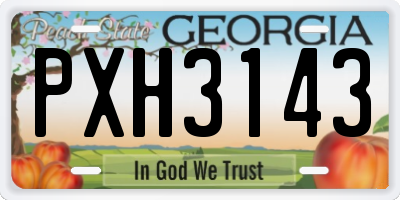 GA license plate PXH3143