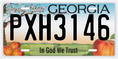 GA license plate PXH3146