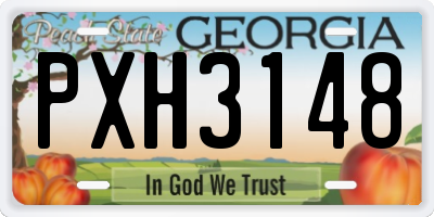GA license plate PXH3148