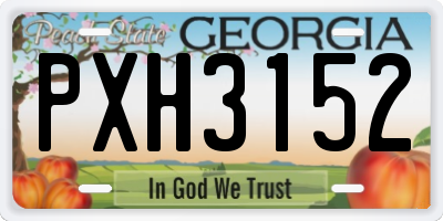 GA license plate PXH3152