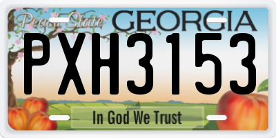 GA license plate PXH3153