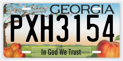 GA license plate PXH3154