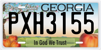 GA license plate PXH3155