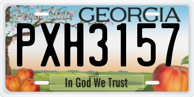GA license plate PXH3157