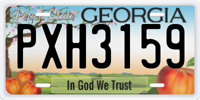 GA license plate PXH3159