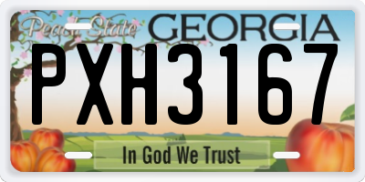 GA license plate PXH3167
