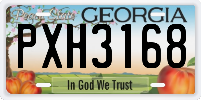 GA license plate PXH3168