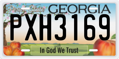 GA license plate PXH3169