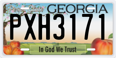 GA license plate PXH3171