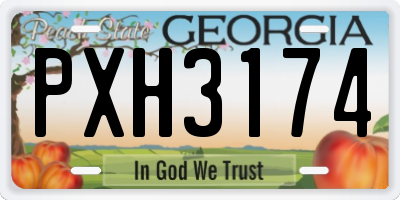 GA license plate PXH3174