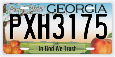 GA license plate PXH3175
