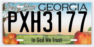 GA license plate PXH3177