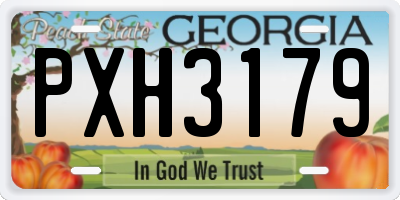 GA license plate PXH3179