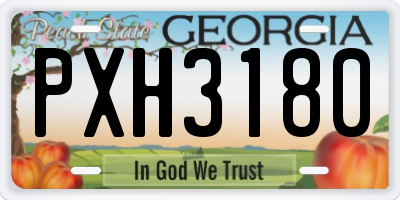 GA license plate PXH3180