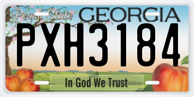GA license plate PXH3184