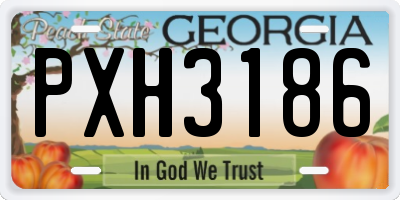 GA license plate PXH3186