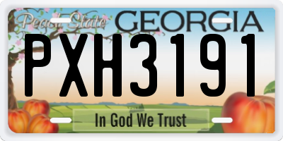 GA license plate PXH3191
