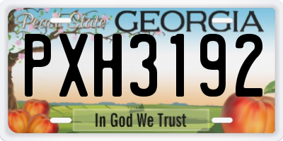 GA license plate PXH3192