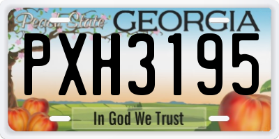 GA license plate PXH3195