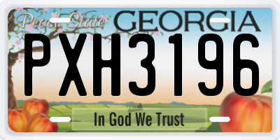 GA license plate PXH3196