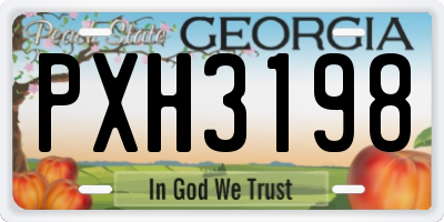GA license plate PXH3198