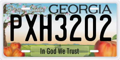 GA license plate PXH3202