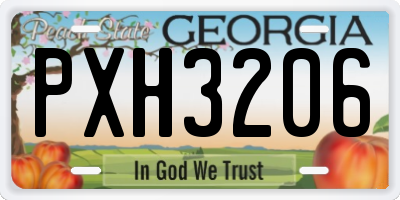 GA license plate PXH3206