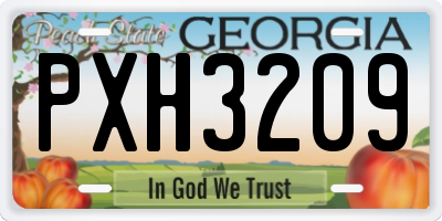 GA license plate PXH3209