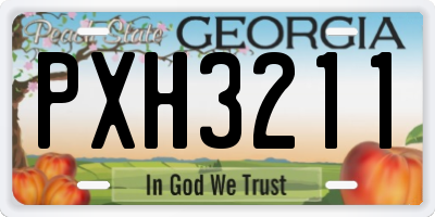 GA license plate PXH3211