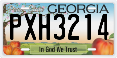 GA license plate PXH3214