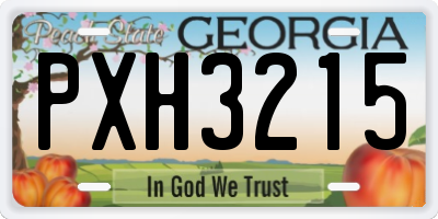 GA license plate PXH3215