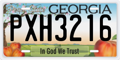 GA license plate PXH3216