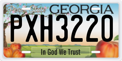 GA license plate PXH3220