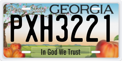 GA license plate PXH3221