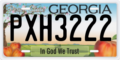 GA license plate PXH3222